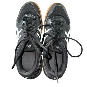 ASICS GEL Rocket Court Shoes Black Gum Sole Volleyball Indoor Womens 8.5